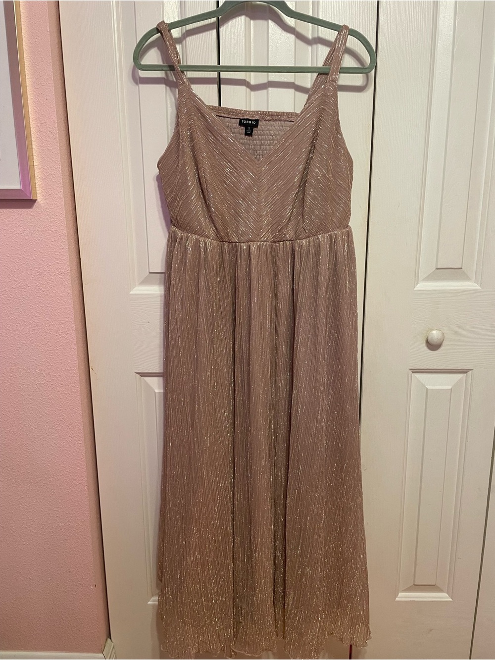 torrid Rose Gold Shimmer Maxi Dress